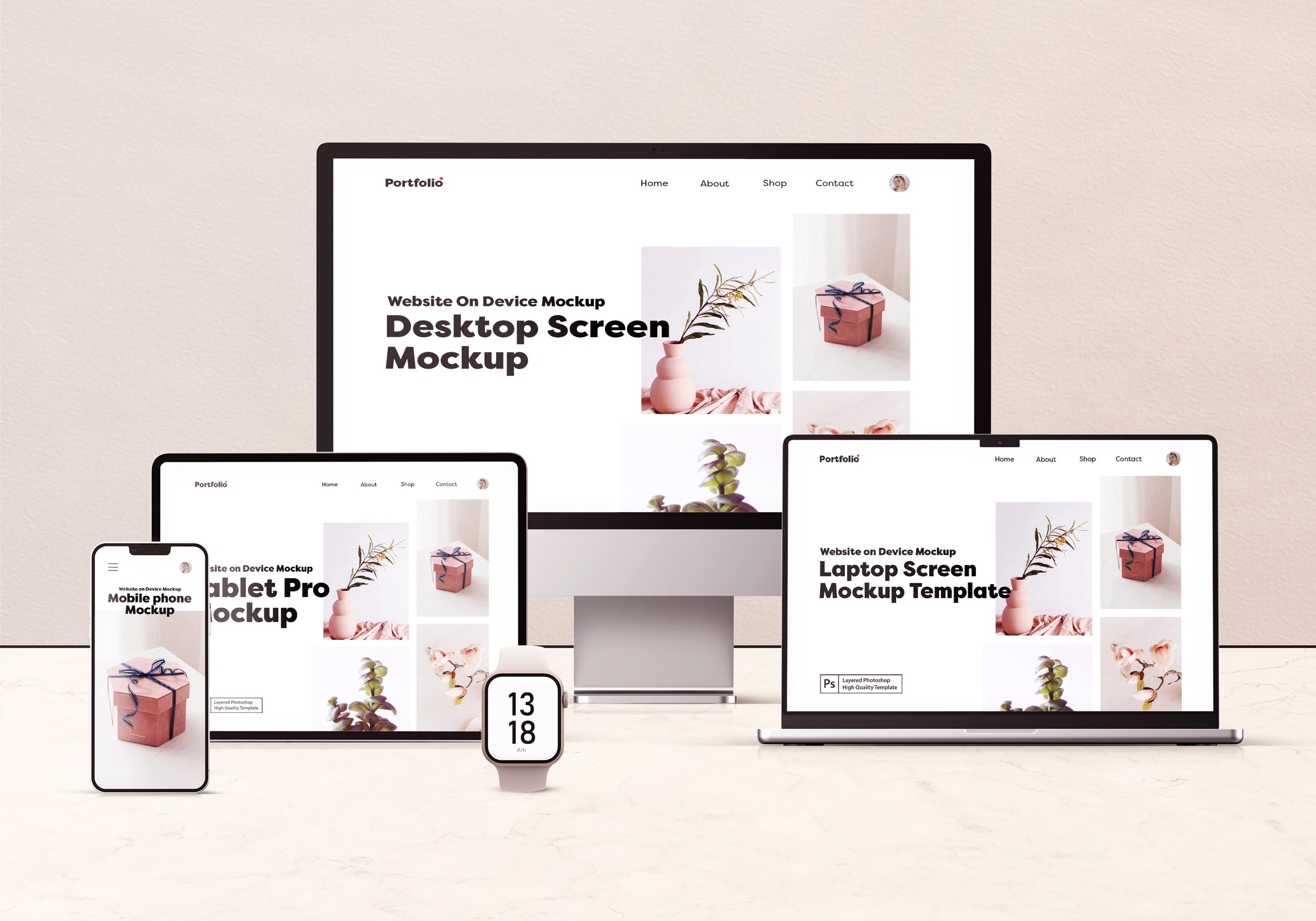 Multi-device Website Mockup Bundle | Responsive Design Display ...