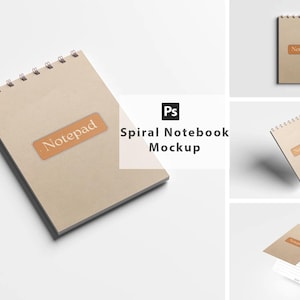 A6 spiral anteckningsbok Mockup: Anpassningsbar PSD för digitala planerare (Direkt nedladdning)