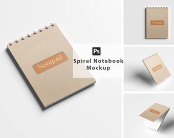 A6 Spiral Notebook Mockup: Customizable PSD for Digital Planners (Instant Download