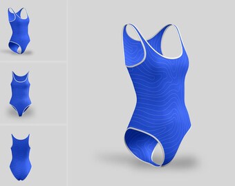 One-Piece Swimsuit Mockup | Customizable Women's Bathing Suit | Digital Download PSD