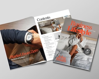 Business Magazine Template | 40 Page Canva Layout (Digital Download)