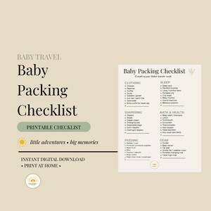 Lista de artículos esenciales para viajar con bebés / Imprescindibles para las vacaciones familiares (Descarga digital)