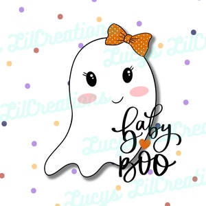 Baby BOO SVG-Adorable Baby Ghost svg-Kids Shirts svg-Halloween svg-Cute Girls svg- Polkadots Svg