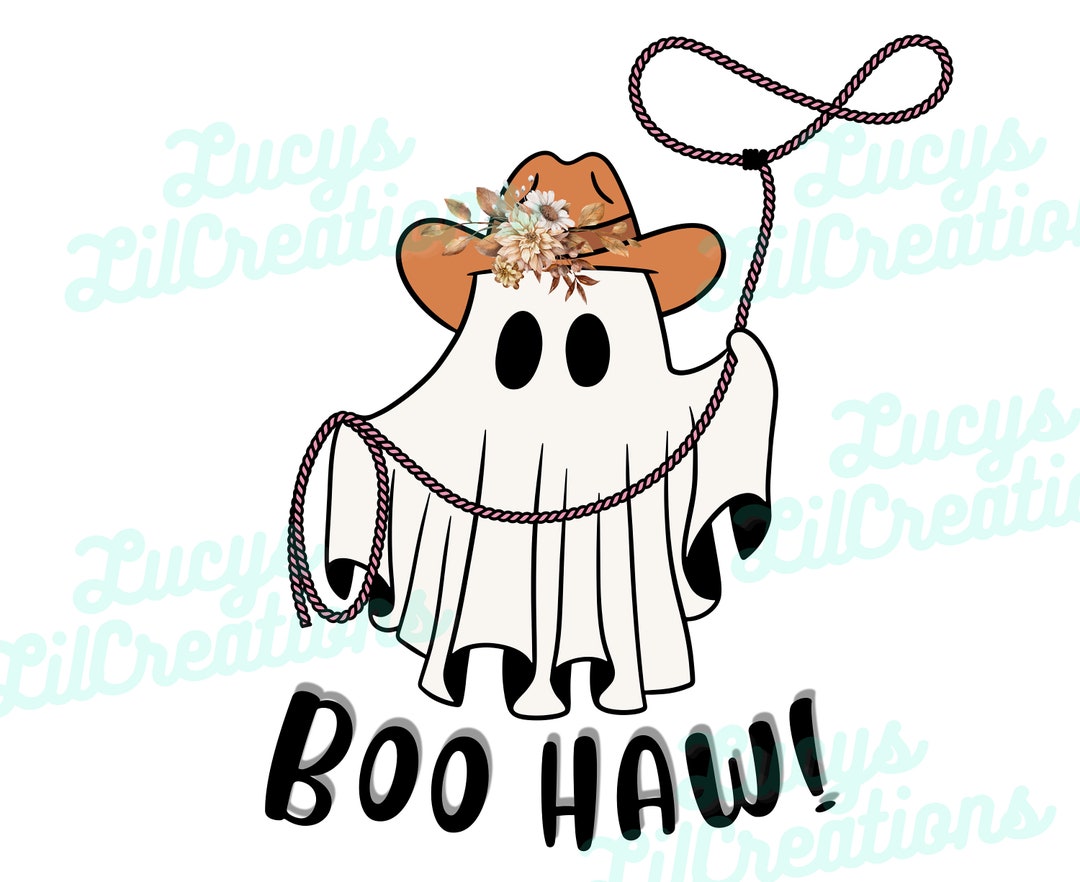 Boohaw Ghost Svg Cowboy Hat Ghost Svg Spooky Svg Cute Ghost - Etsy