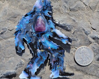 Aangepaste Bigfoot sleutelhanger epoxyhars kunst natuurstenen kristallen Yeti uniek geschenk