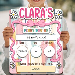 First And Last Day Of School Sign, Reusable Back to School Sign For Photos, Reusable Dry Erase Board, Custom Name 1st Day Of School Board