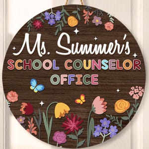 Guidance Counselor Personalized 3D Wooden Name Sign, School Counselor Office Door Hanger, School Psychologists Gift, Welcome Classroom Decor