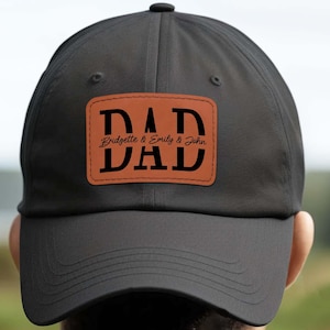 Custom Dad Hat with Kids Names, Personalized Dad Caps, Fathers Day Gift, Dad Trucker Hat, Dad Hat With Leather Patch, Dad Baseball Hats