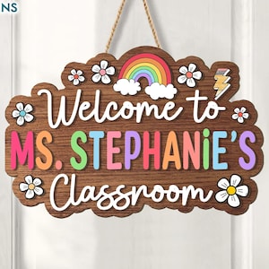 Custom Teacher Door Hanger, Teacher Door Sign, Art Teacher Gifts, Back To School, Classroom Decor, Teacher Name Sign, Welcome Classroom Sign