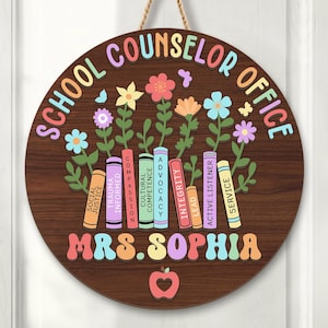 3D School Counselor Office Sign, Personalized School Psychologist Door Hanger, Back To School Gifts, Classroom Decor, School  Counselor Gift