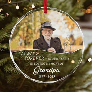 Custom Photo Memorial Ornament, Personalized Remembrance Ornament, Dad Loss Gift, In Loving Memory Gift, Funeral Ornament, Memorial Gifts