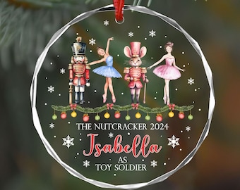 Adorno de Cascanueces Personalizado, Adorno Navideño de Cascanueces, Adorno de Ballet de Cascanueces, Adorno de Niña Adorable, Adorno Infantil, Regalo de Navidad