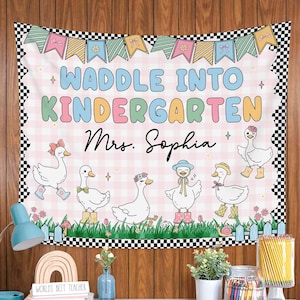 Silly Goose Back to School Classroom Banner, Custom Teacher Classroom Tapestry,Welcome Teacher&#39;s Name Classroom Banner,Funny Classroom Decor