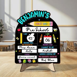 Custom First Day and Last Day of School Sign, Personalized Kid Name Sign, Preschool Back To School Dry Erase Sign, 1st Day of School Board