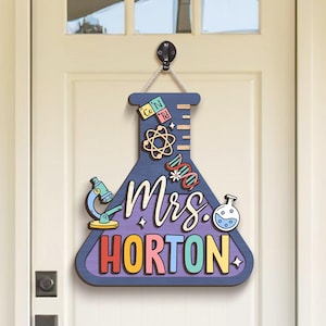 Custom 3D Science Teacher Name Sign, Personalized Science Classroom Decor, Teacher Door Hanger,Teacher Door Sign,Back To School,Teacher Gift