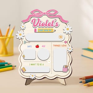 Personalized First Day School Sign, Back to School Sign, Kindergarten 1st Day of School Sign Reusable, School Board, Last Day of School Sign