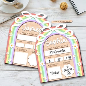 Custom First Day Of School And Last Day of School Interchangeable Sign,Preschool Back To School Dry Erase Sign,1st Day of School Board Gift