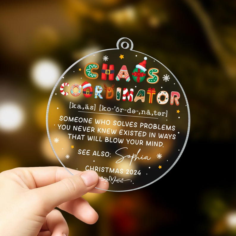 Chaos Coordinator Christmas Ornament, Coworker Christmas Gift