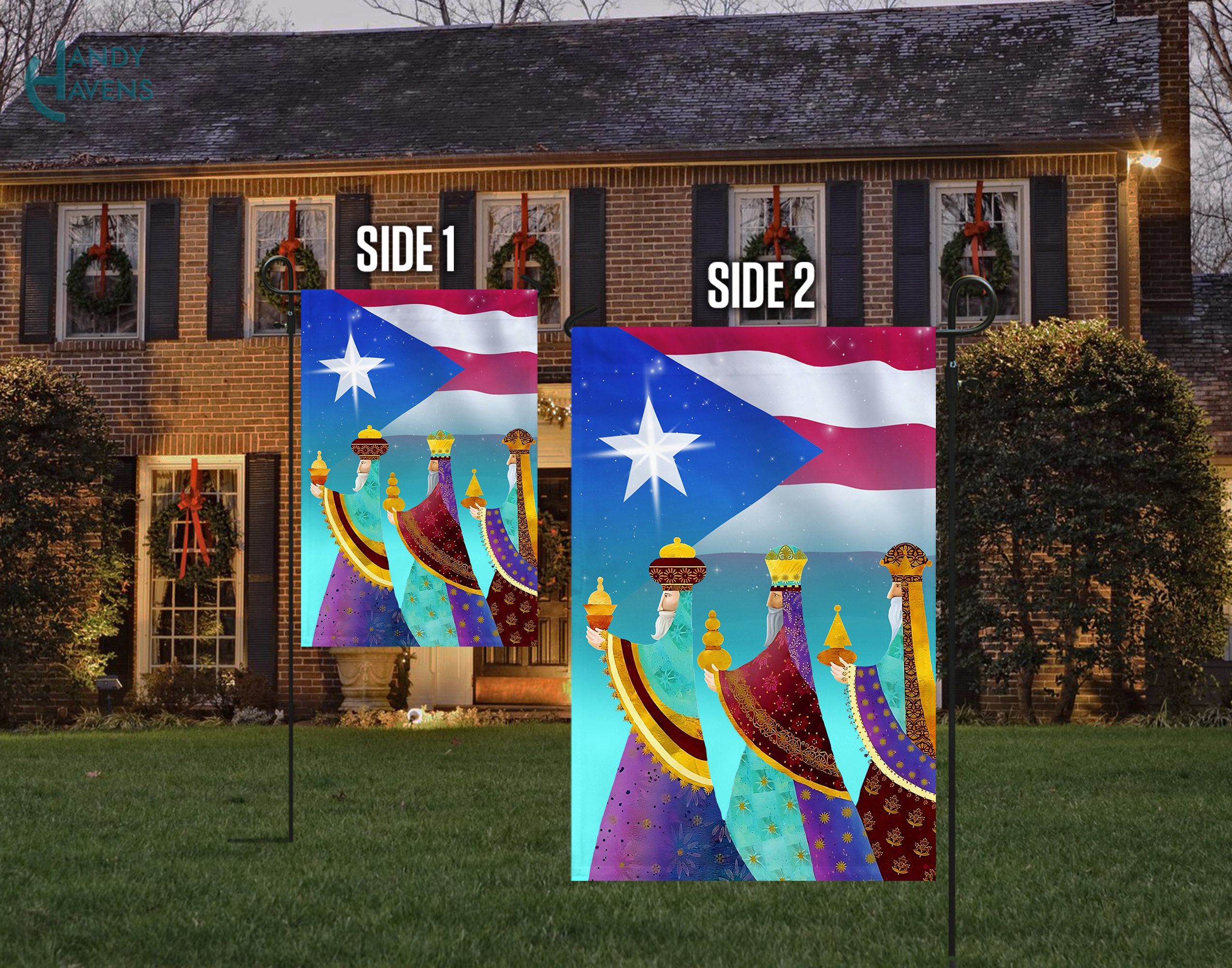 Three Wise Men Flag, Three Kings Puerto Rico Garden Flag, Epiphany Day