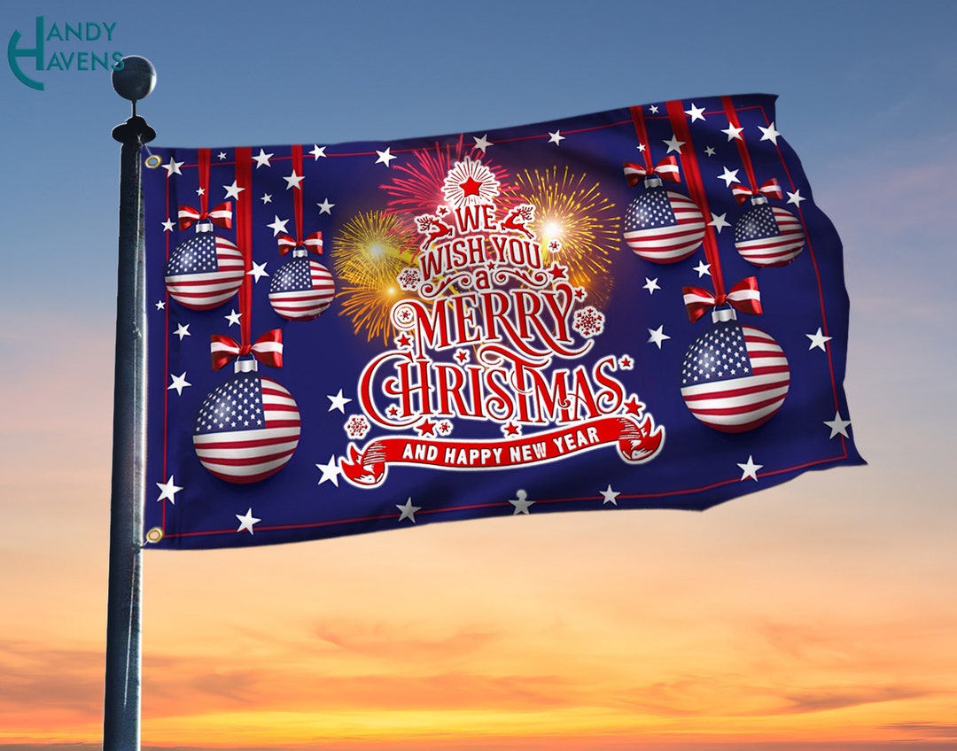 Merry Christmas Grommet Flag Home Decor Flag Christmas Etsy