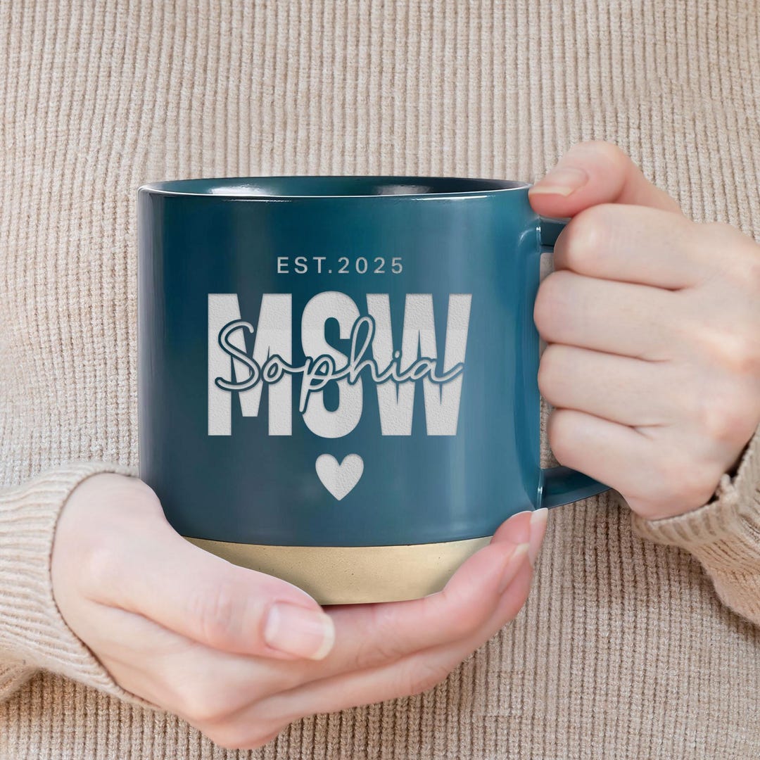 Personalized MSW Graduation Gift, Social Worker Pottery Mug, New MSW ...