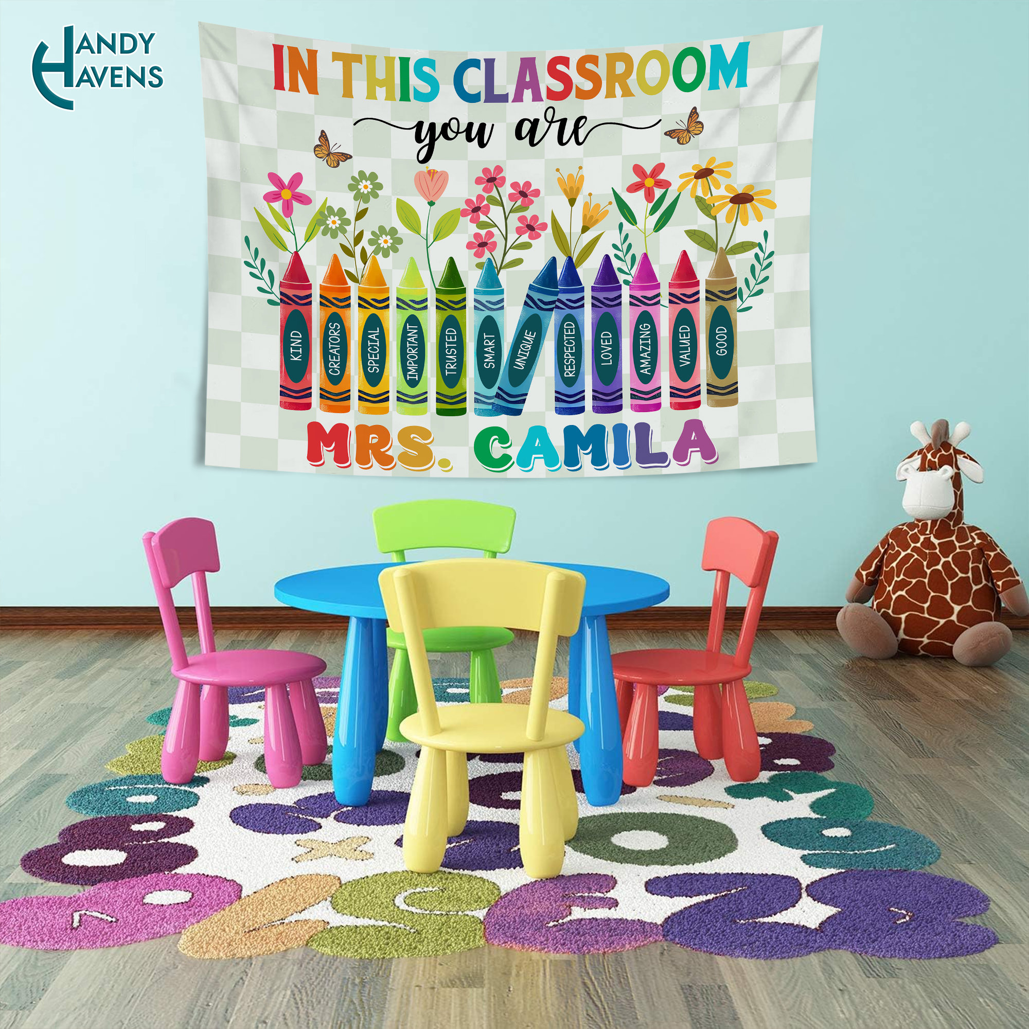 Personalized Classroom Tapestry, Classroom Banner, In This Classroom Your are Banner, Teacher Gift, First Day of School Classroom Decor
