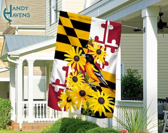 Maryland Flag, Black Eyed Susan flag, Maryland Crab flag, Home State Flag, Maryland State Gift,MARYLAND Flower State Flag, Housewarming gift