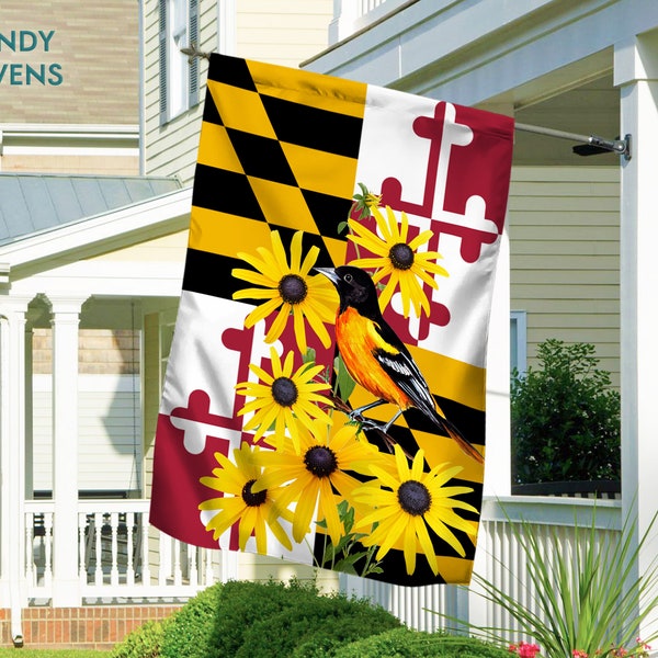 Maryland Flag, Black Eyed Susan flag, Maryland Crab flag, Home State Flag, Maryland State Gift,MARYLAND Flower State Flag, Housewarming gift