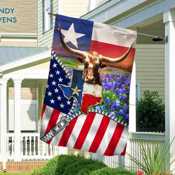 Texas Longhorn Garden Flag Etsy