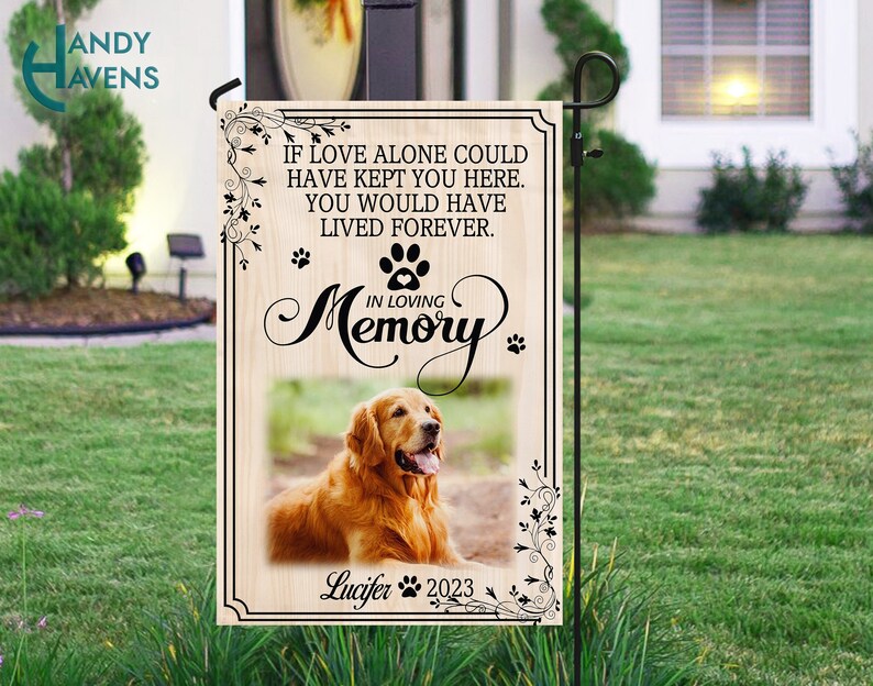 Personalized Pet Memorial Flag Dog Remembrance Gift Dog Etsy