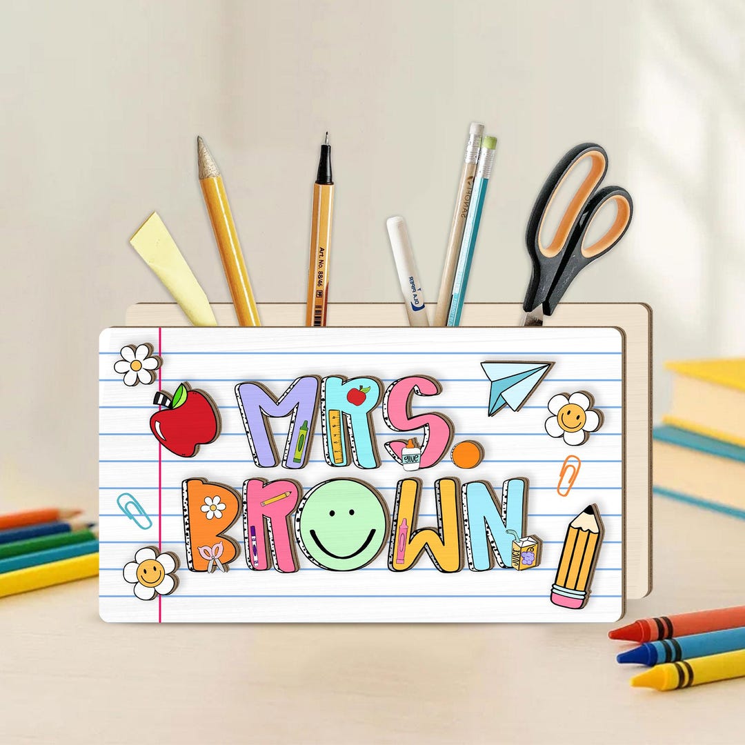 Personalized Teacher Pencil Holder, Back to School Gifts, Teacher Name ...