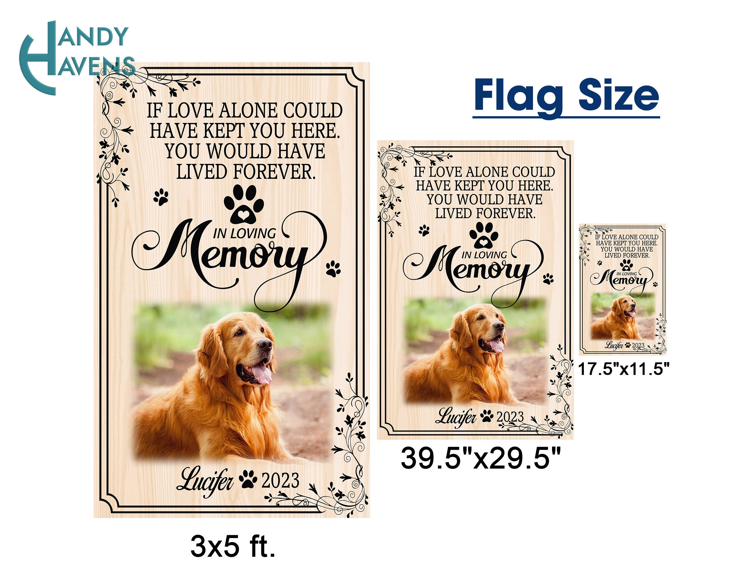 Personalized Pet Memorial Flag Dog Remembrance Gift Dog Etsy