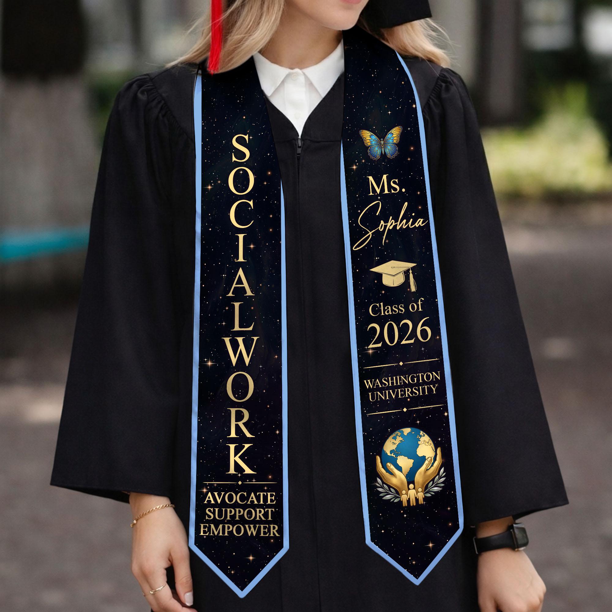 Personalized Social Work Graduation Stole, Social Worker Graduation ...