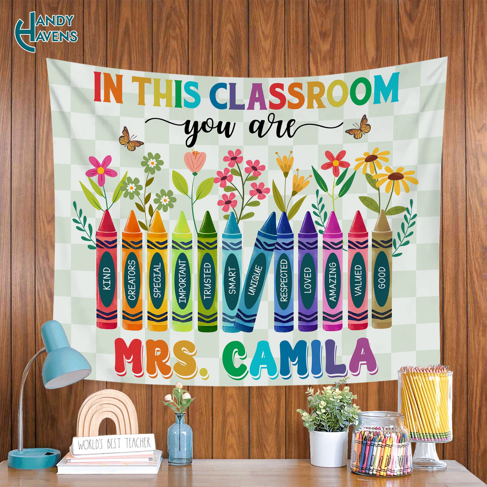 Personalized Classroom Tapestry, Classroom Banner, In This Classroom Your are Banner, Teacher Gift, First Day of School Classroom Decor