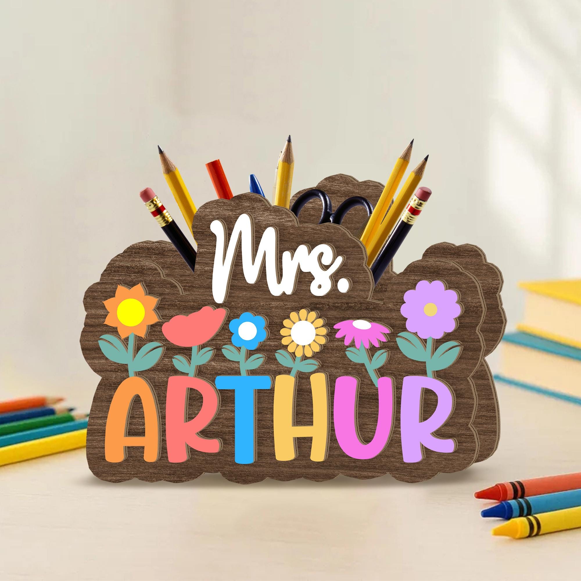 Back to School Teacher Gifts,teacher Name Desk Pencil Holder Decor ...