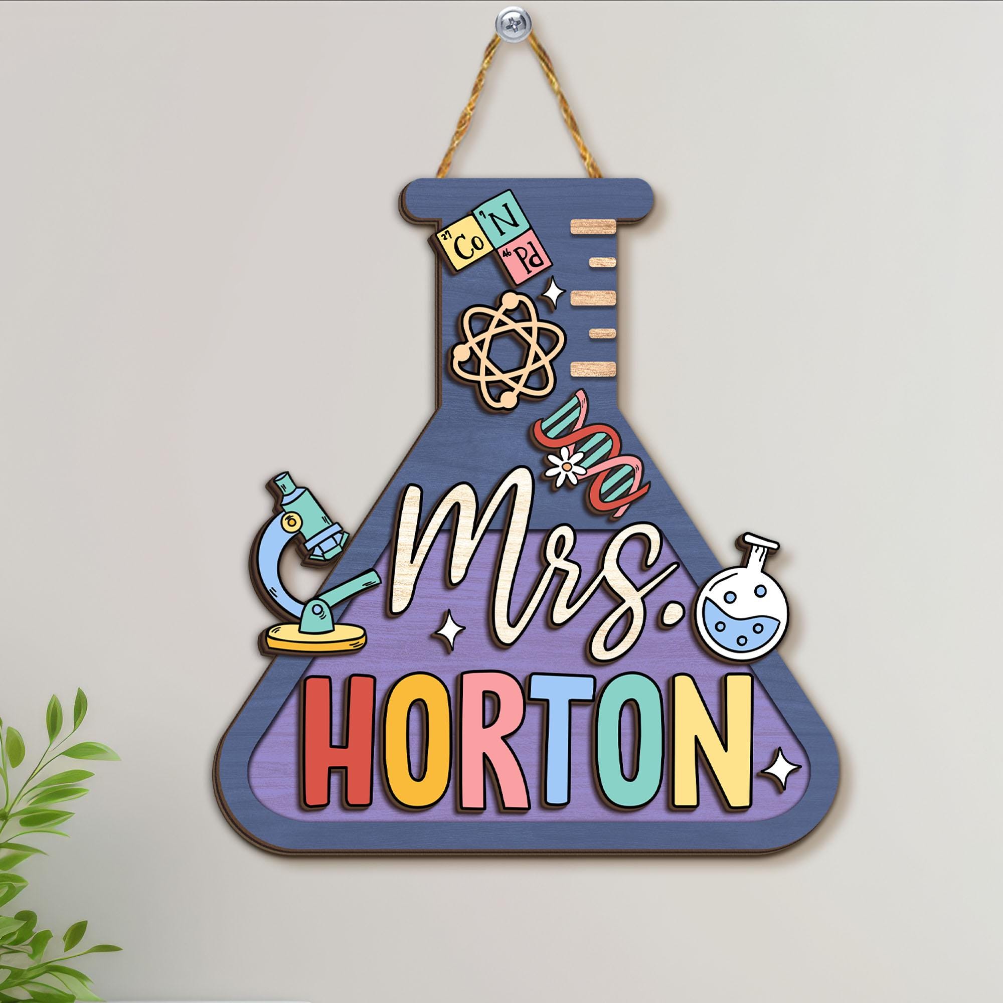 Custom 3D Science Teacher Name Sign, Personalized Science Classroom ...