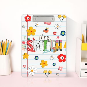 Teacher Appreciation Gifts, Personalized Teacher Clipboard, Custom Acrylic Clipboard With Teacher Name, Teacher Gifts, Back to School Gift