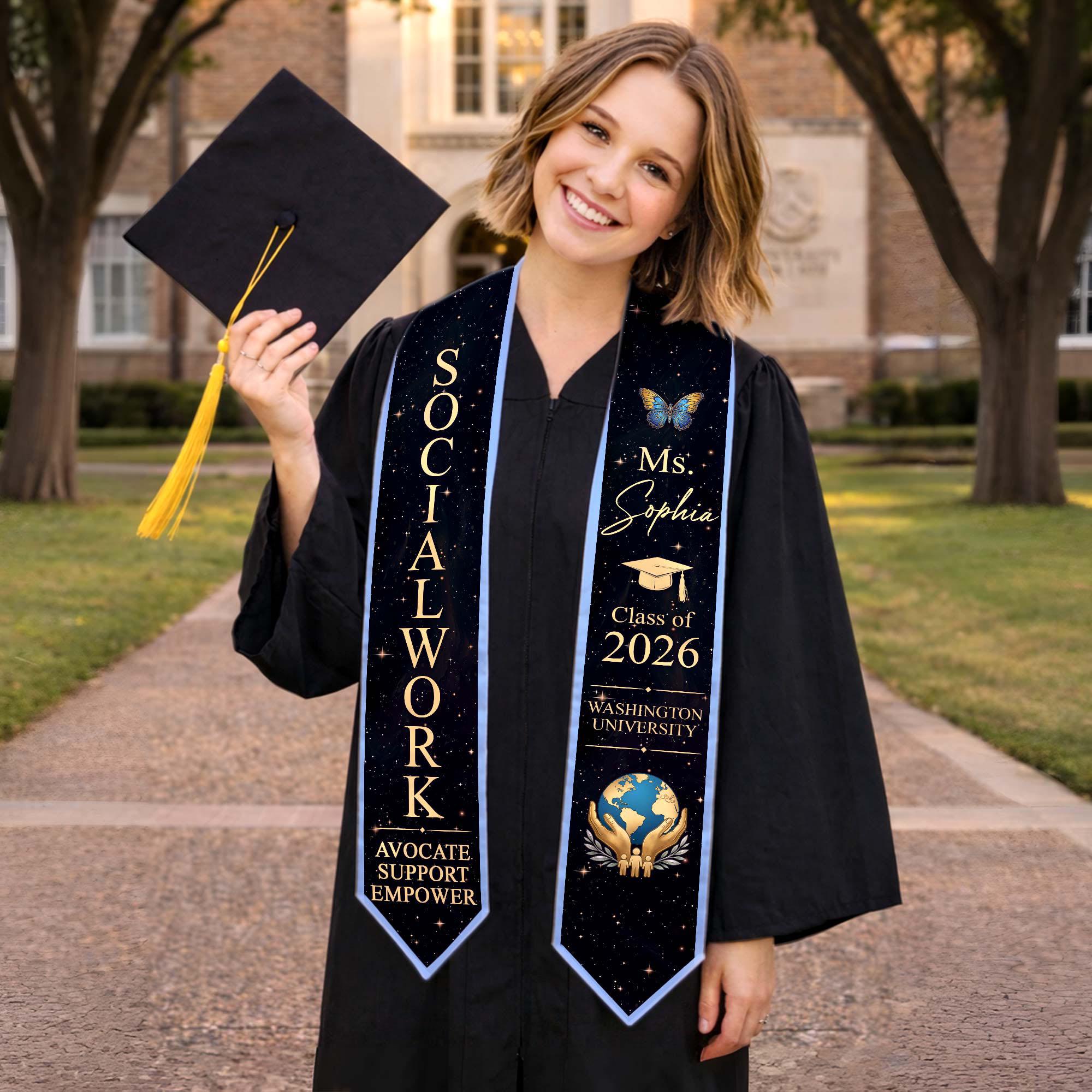 Personalized Social Work Graduation Stole, Social Worker Graduation ...