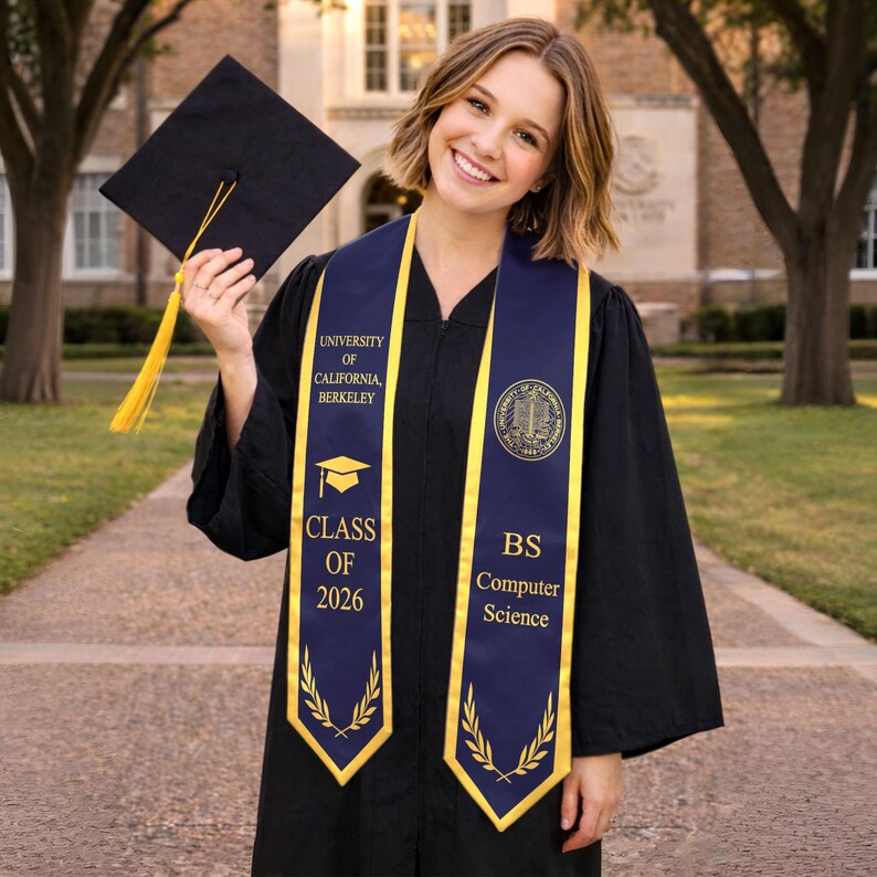 Custom Text Logo Graduation Stole, Personalized Graduation Sash With ...