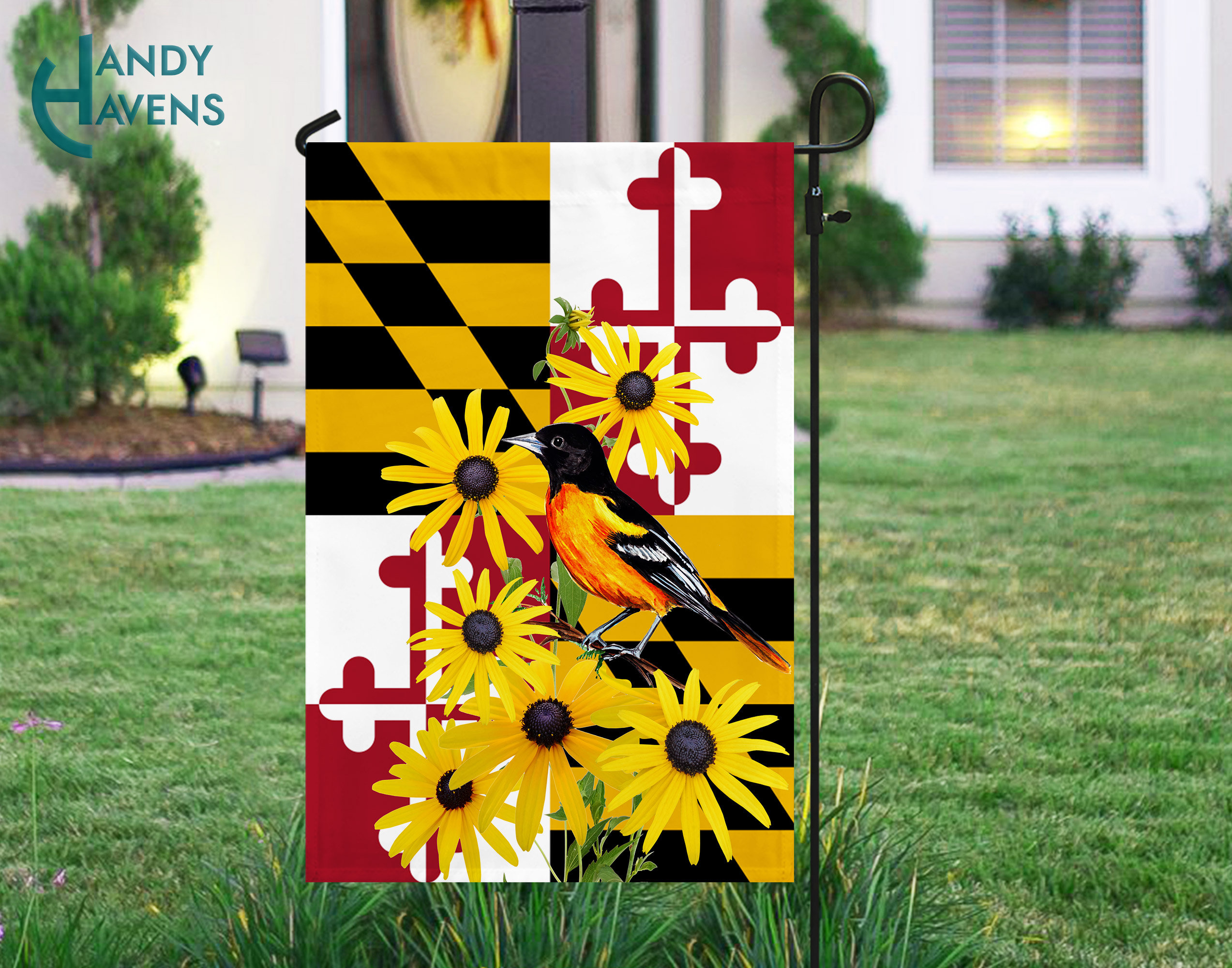 Discover Maryland Flag, Black Eyed Susan flag, Maryland Crab flag, Home State Flag