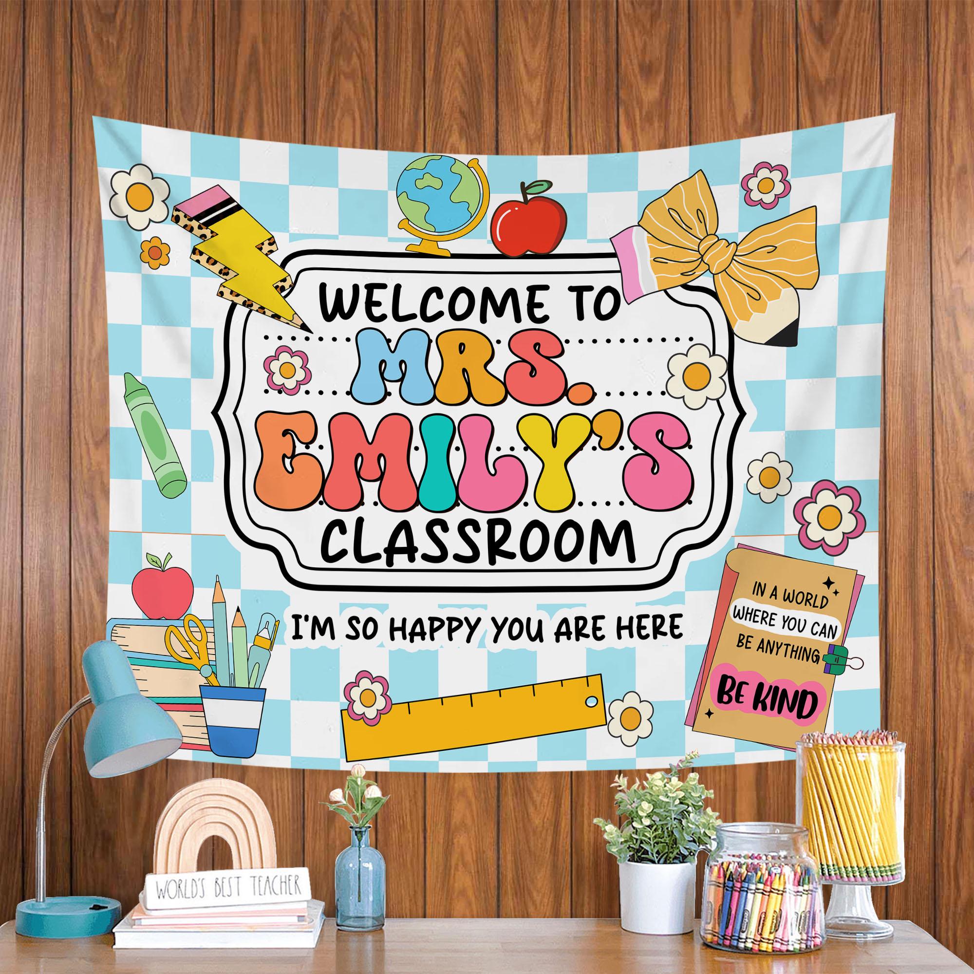 Classroom Decor, Custom Composition Notebook Welcome Teachers Name ...