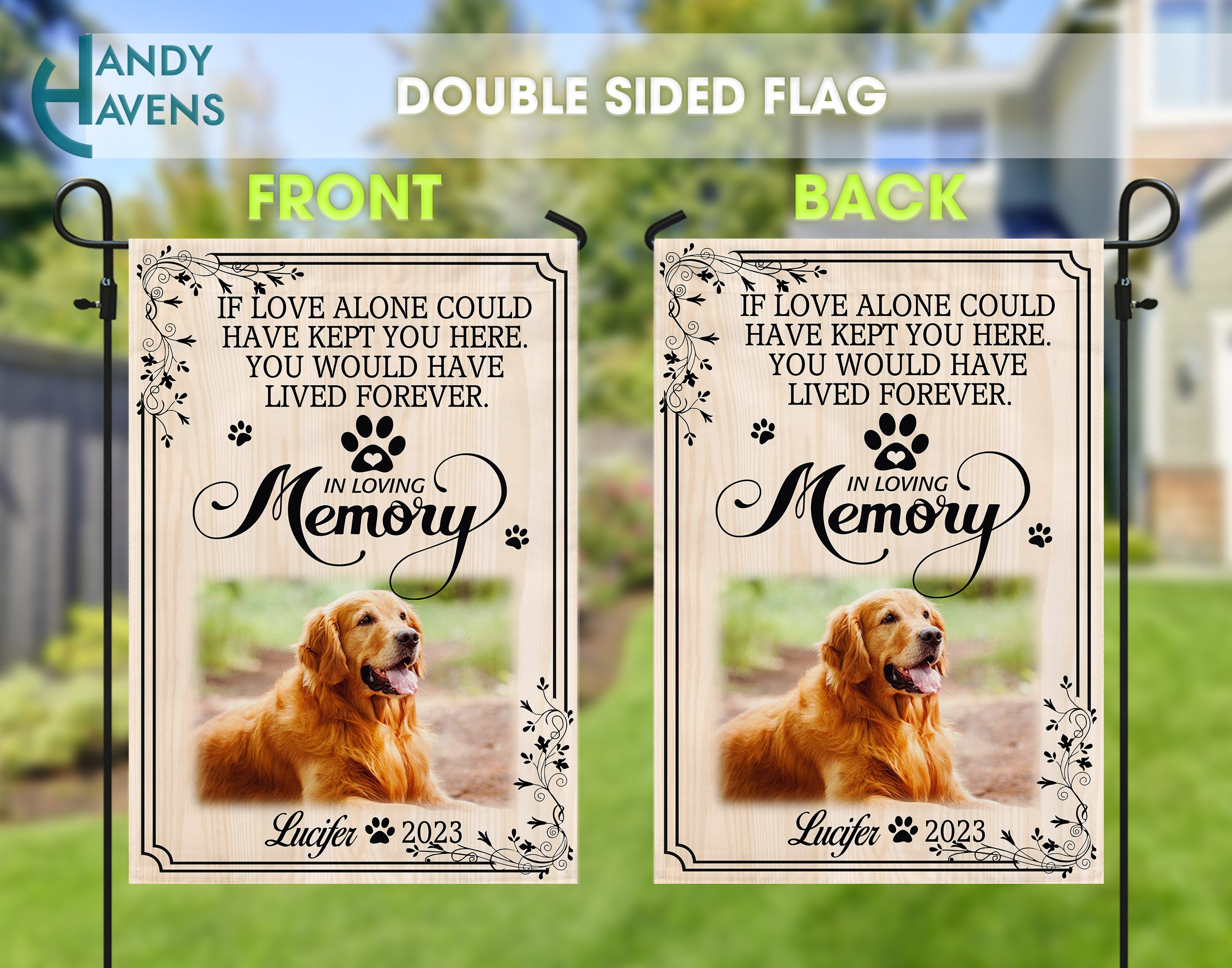 Personalized Pet Memorial Flag Dog Remembrance Gift Dog Etsy