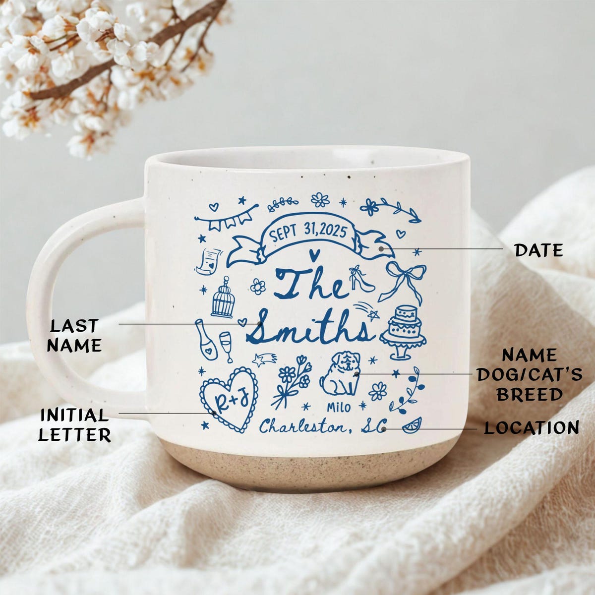 Personalised Wedding Pottery Mug,custom Engagement Date&location Mug,engagement Gift,wedding Gifts for Couple,bridal Shower Giftwedding Gift - Etsy