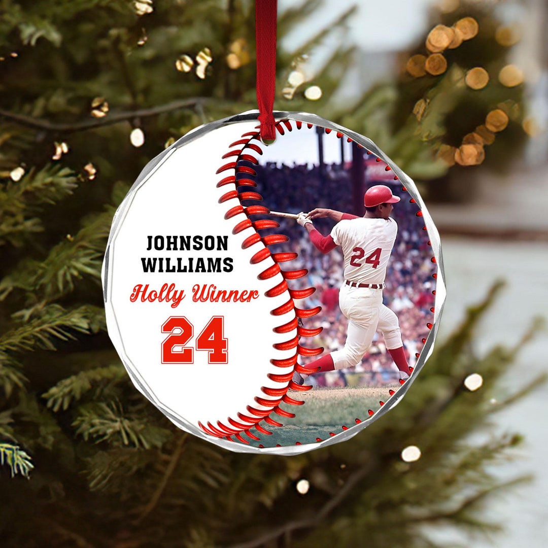 Personalized Baseball Christmas Ornament, Custom Baseball Player Photo ...