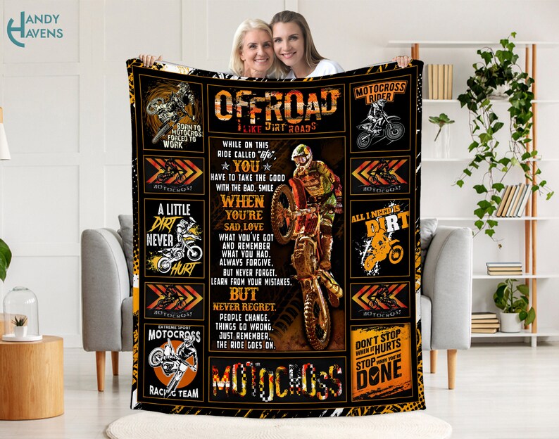 Motocross Blanket Motorcycle Blanket Dirt Bike Blanket Etsy