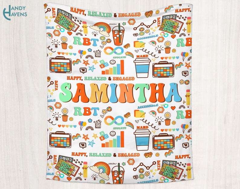 RBT Personalized Blanket, Gift for Therapist ABA Gift Behavior