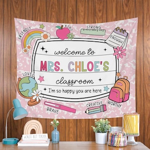 Custom Classroom Tapestry, Welcome Classroom Decor, Classroom Banner,Teacher Classroom Decor,Back To Schoo Gift,Teacher Banner,Teacher Gift
