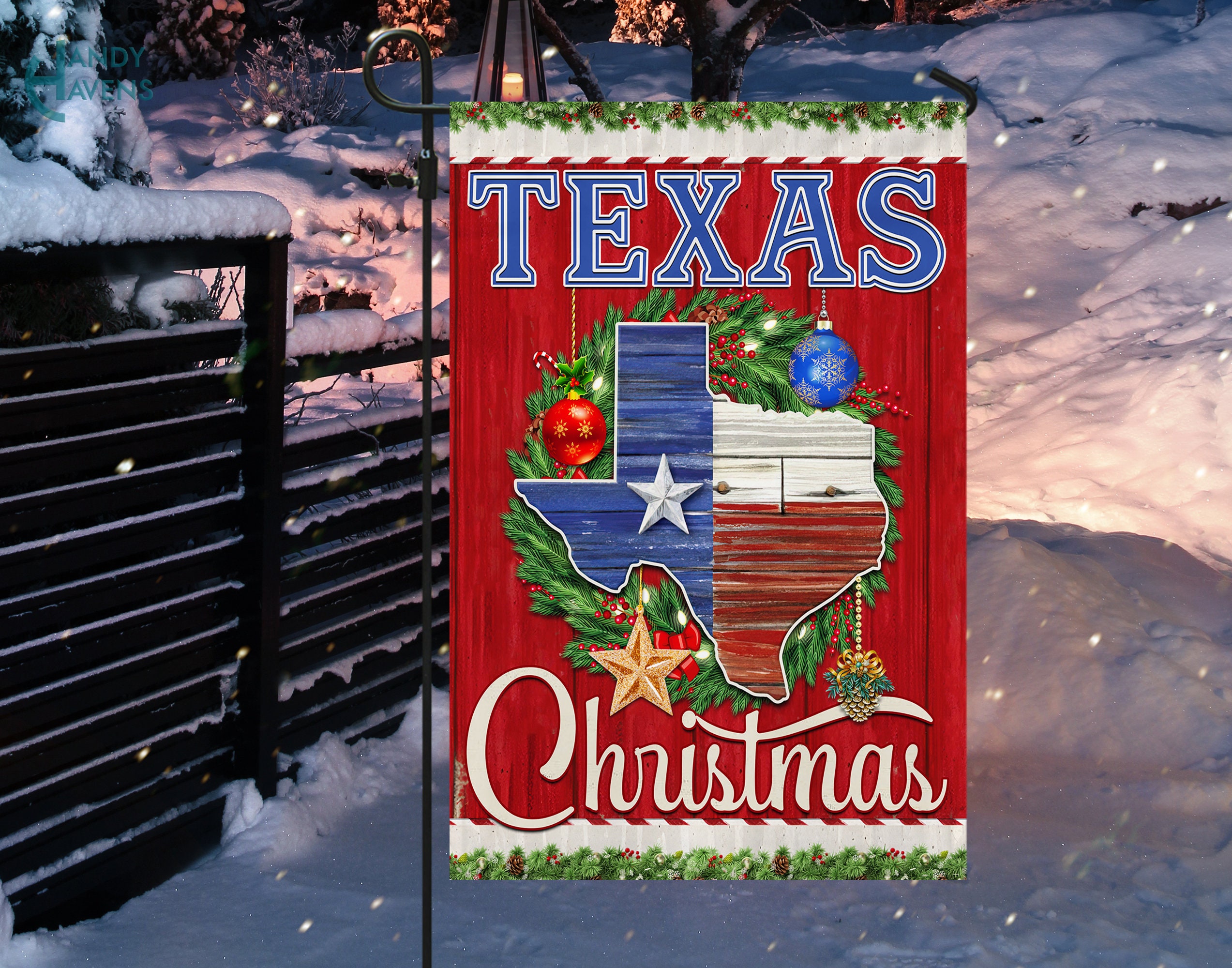 Discover Texas Christmas Garden Flag