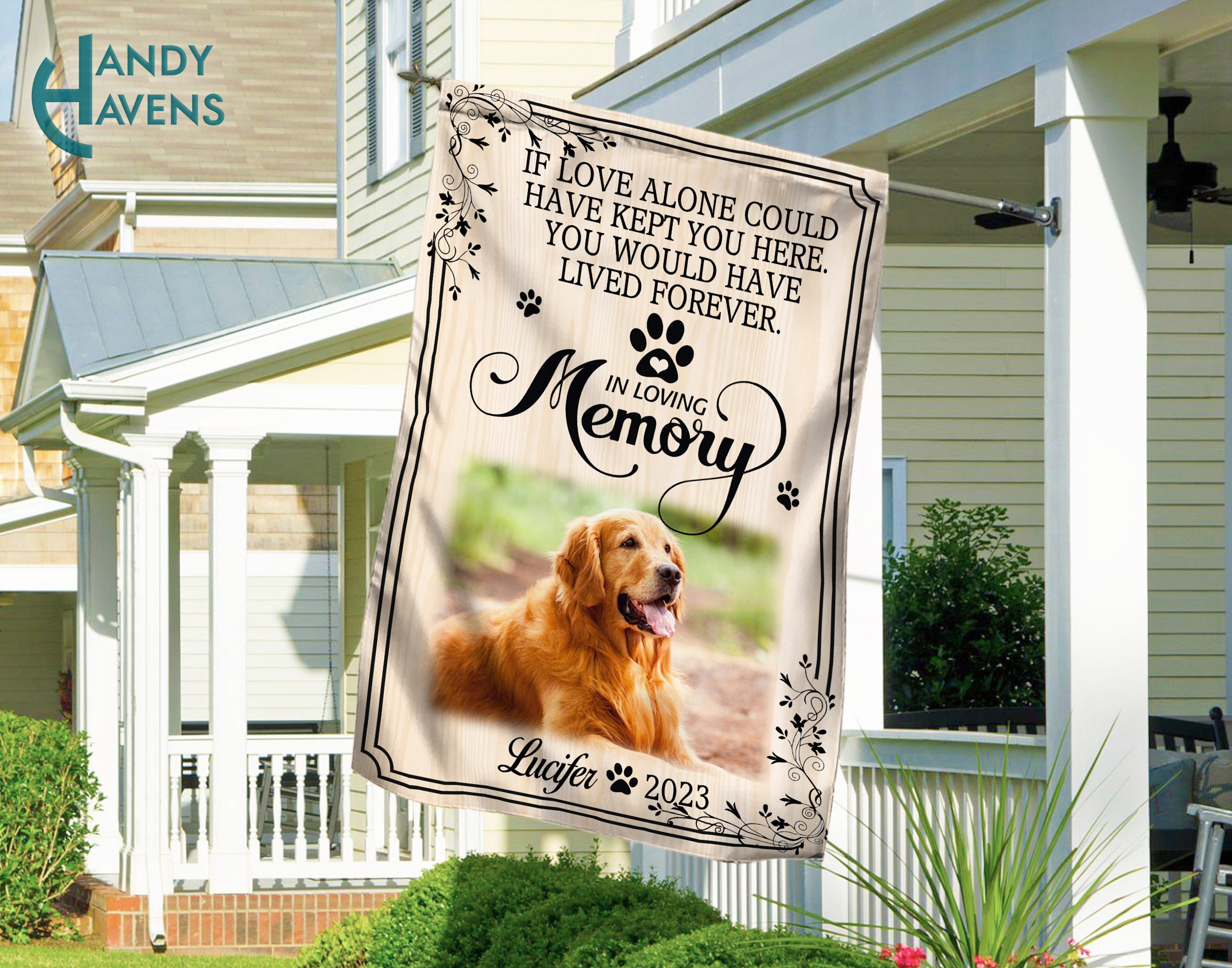 Personalized Pet Memorial Flag Dog Remembrance Gift Dog Etsy
