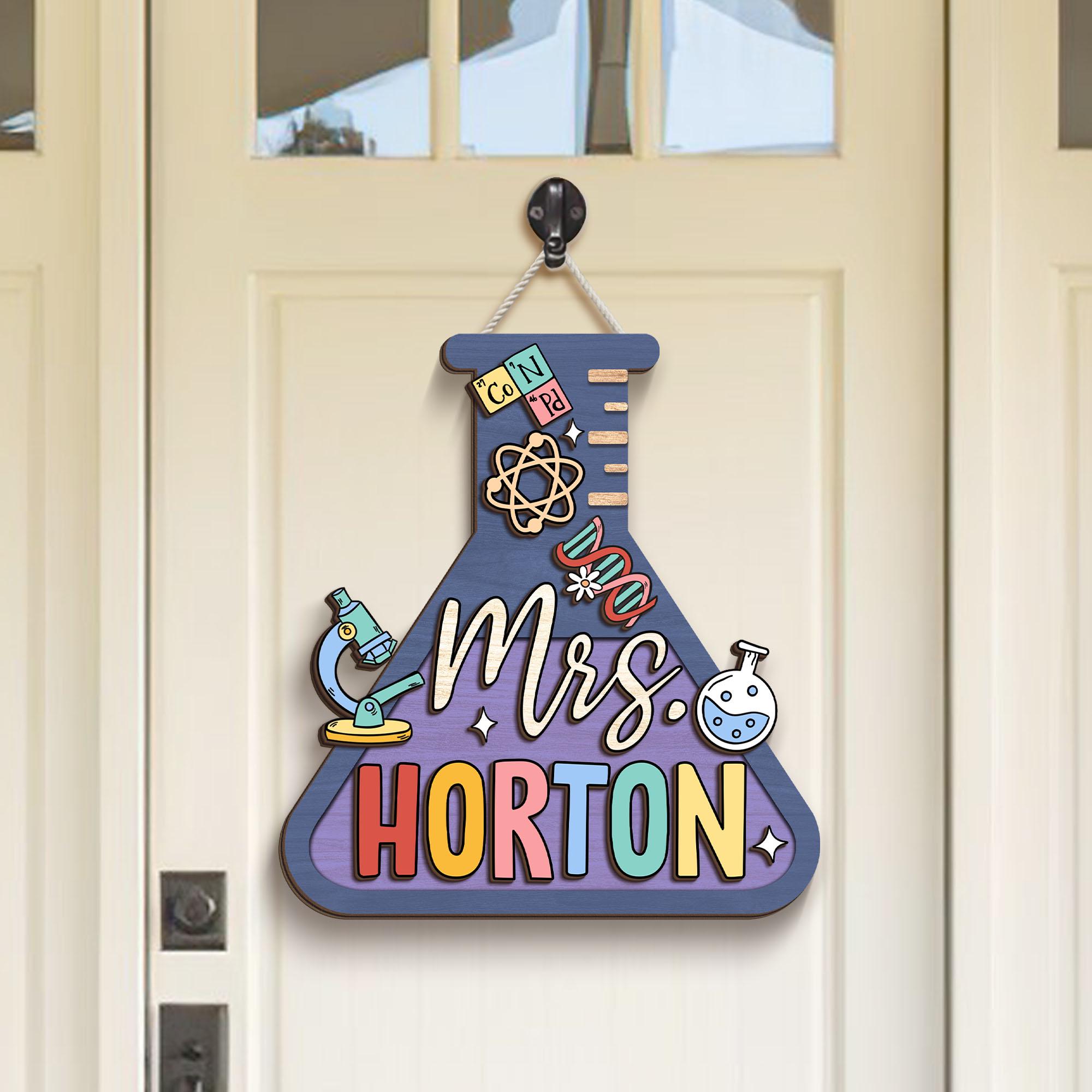 Custom 3D Science Teacher Name Sign, Personalized Science Classroom Decor, Teacher Door Hanger,Teacher Door Sign,Back To School,Teacher Gift
